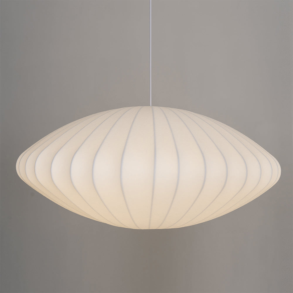 Nordic White Lantern Saucer Pendant Light For Living Room