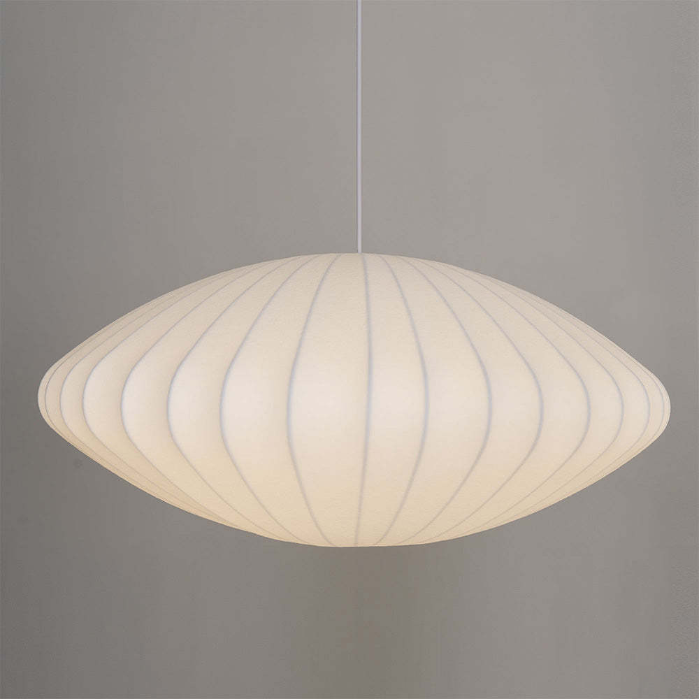 Nordic White Lantern Saucer Pendant Light For Living Room