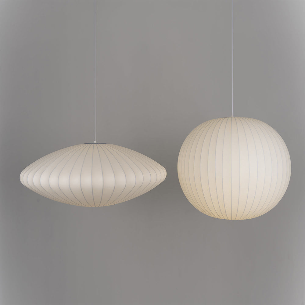 Nordic White Lantern Saucer Pendant Light For Living Room