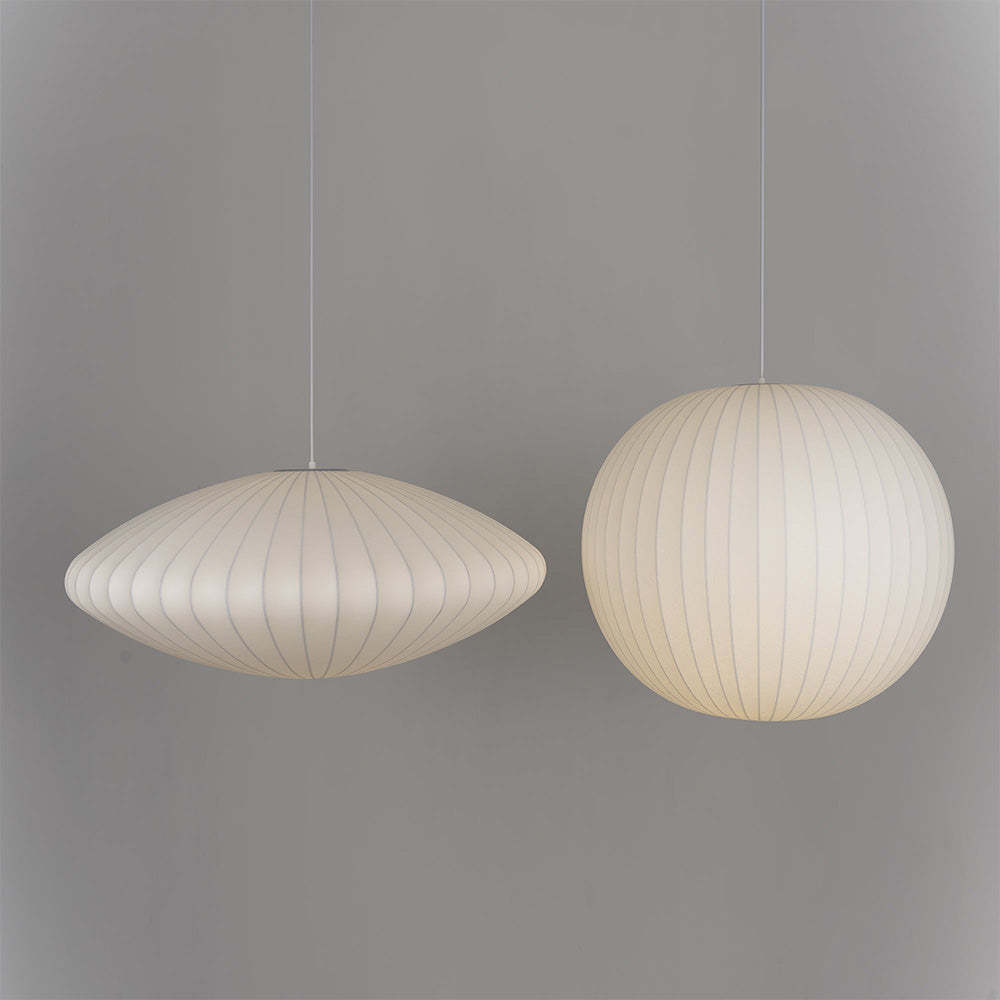 Nordic White Lantern Saucer Pendant Light For Living Room