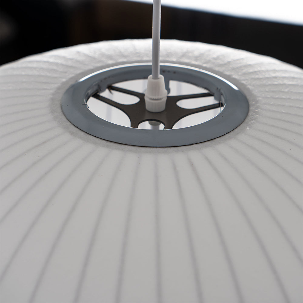 Nordic White Lantern Saucer Pendant Light For Living Room