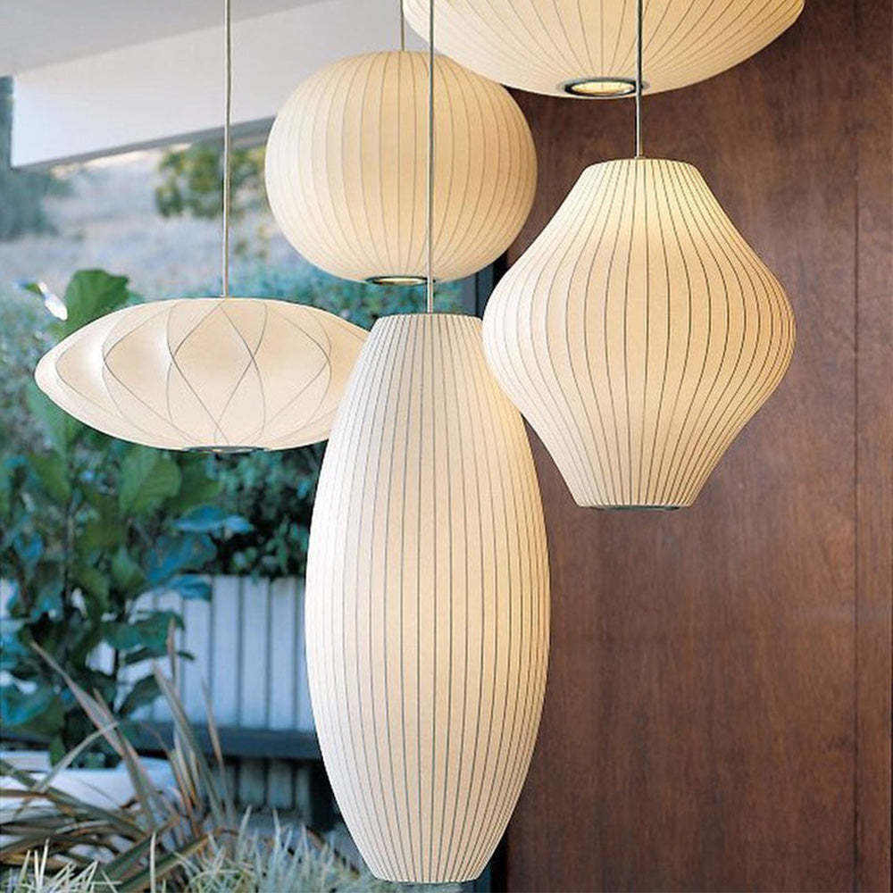 Nordic White Lantern Saucer Pendant Light For Living Room
