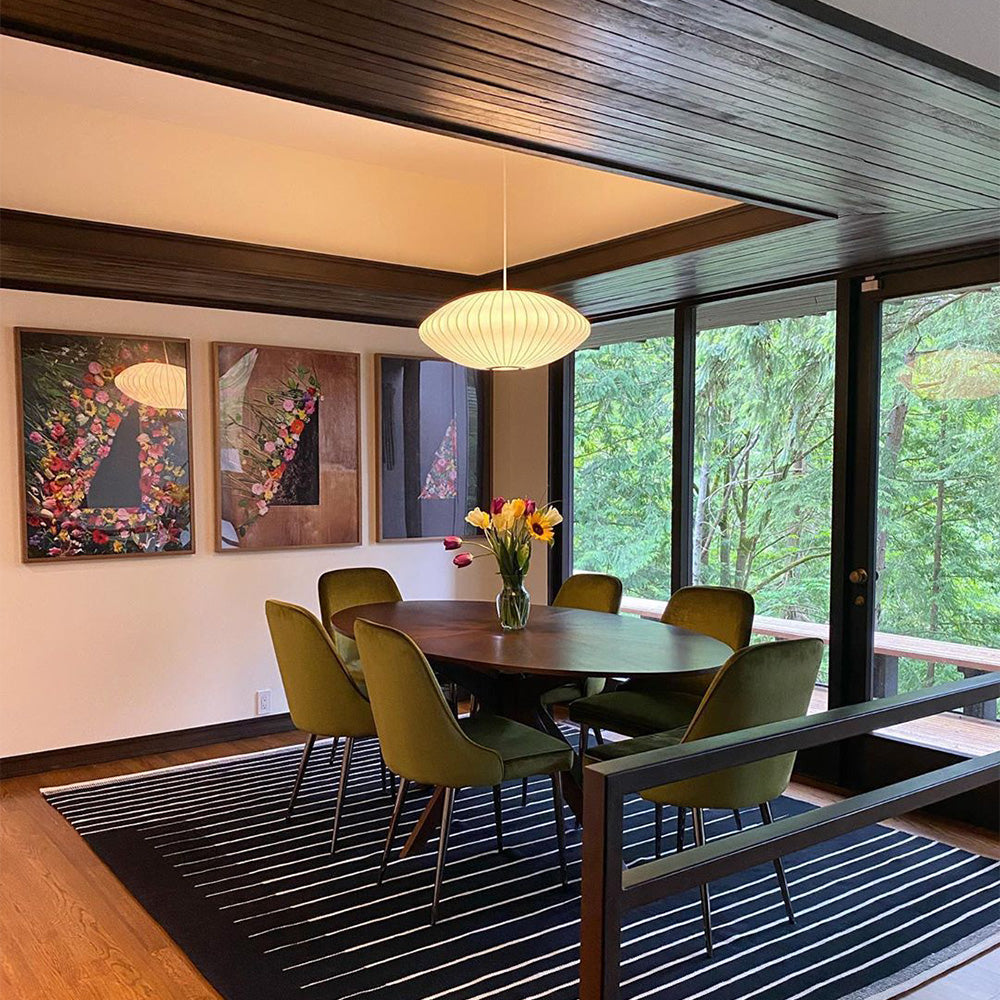 Nordic White Lantern Saucer Pendant Light For Living Room