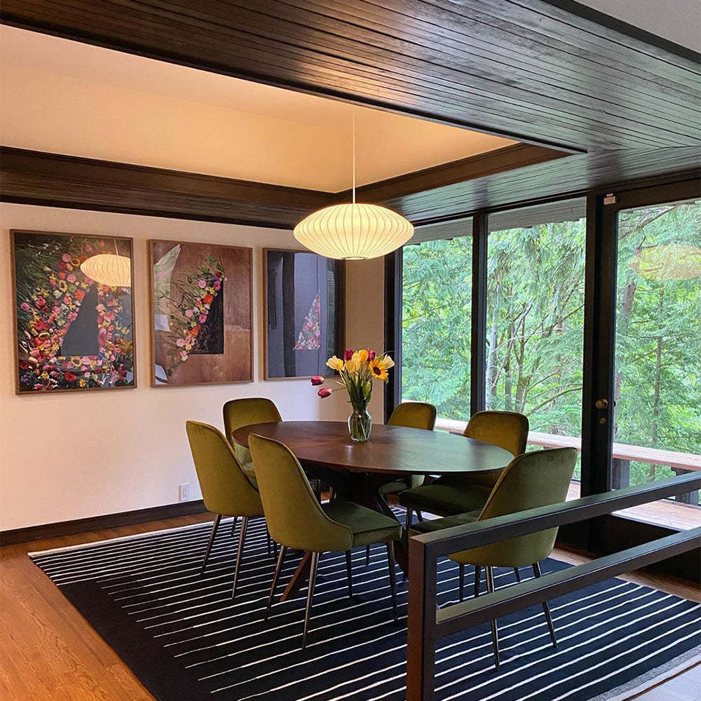 Nordic White Lantern Saucer Pendant Light For Living Room