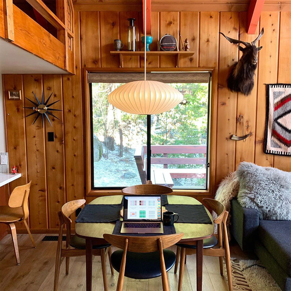 Nordic White Lantern Saucer Pendant Light For Living Room