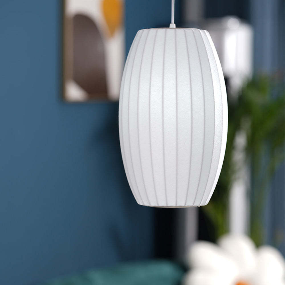 Nordic White Lantern Saucer Pendant Light For Living Room