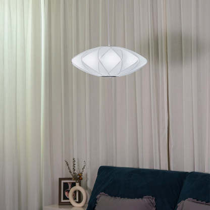 Nordic White Lantern Saucer Pendant Light For Living Room