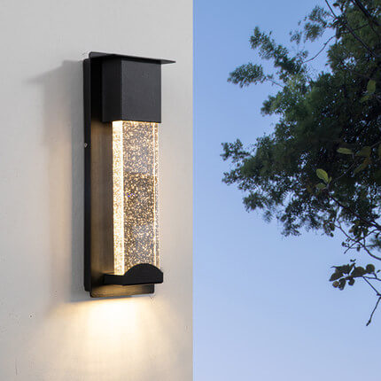 Modern Induction Crystal LED Outdoor Wall Sconce