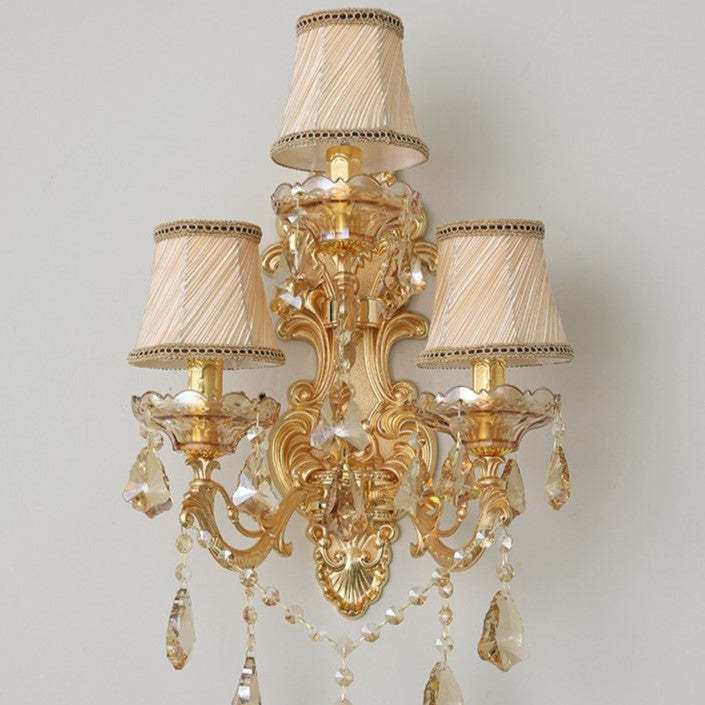 European Candlestick Crystal 3-Light Sconce