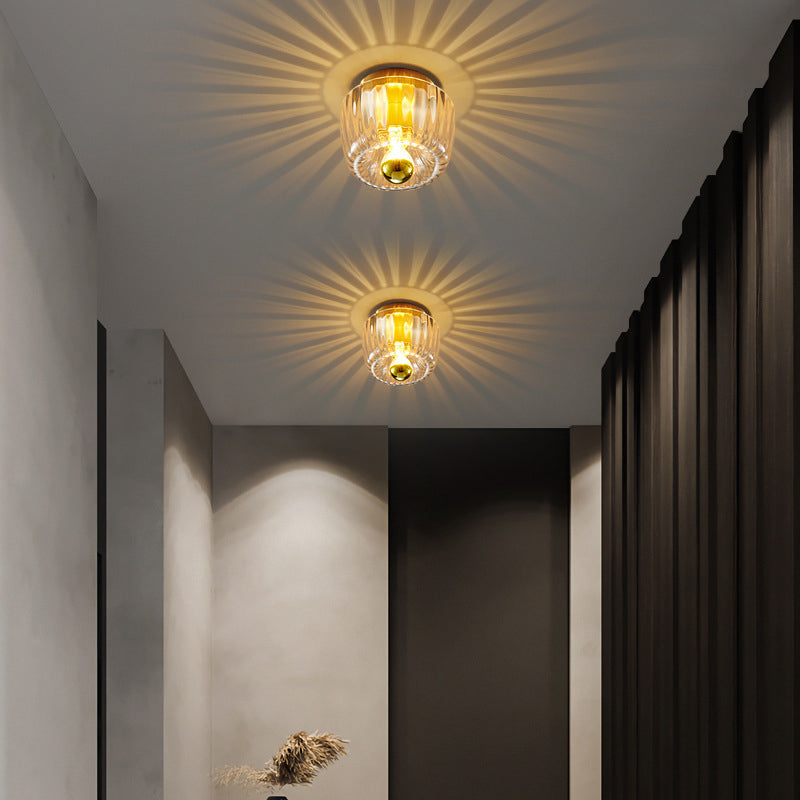 Modern sun dual-purpose flush mount lighting in glass — 220V-240V (UK/AU)