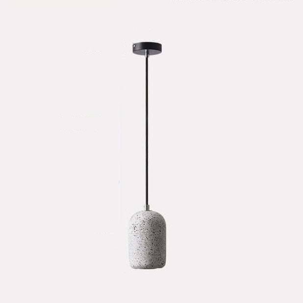 Modern Terrazzo Cylindrical Cement LED Pendant Light — Gray / White Light (5000K) / 110V-120V For US/CA
