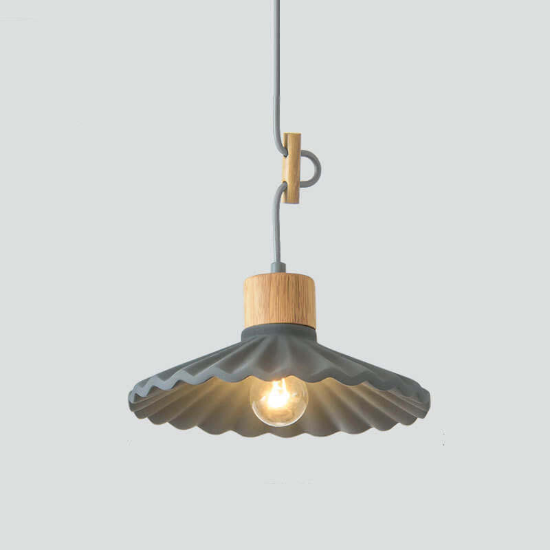 Modern Macaron Cement Scalloped Pendant Light