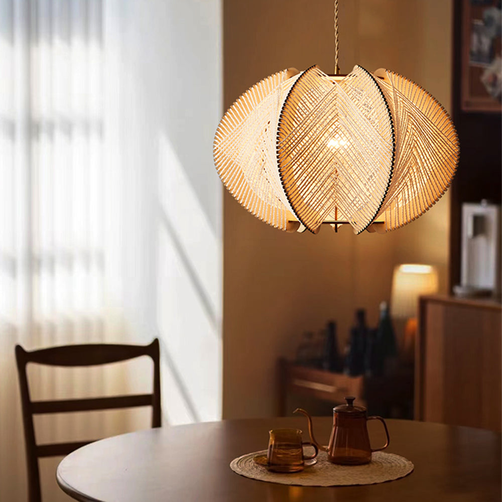 Retro Wooden Pendant Light Irregular Living Room Lamp