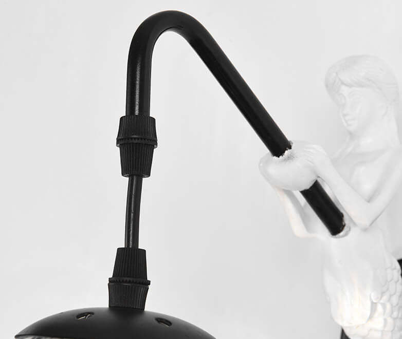 Vintage Rustic Mermaid Orb 1-Light Wall Sconce Lamp