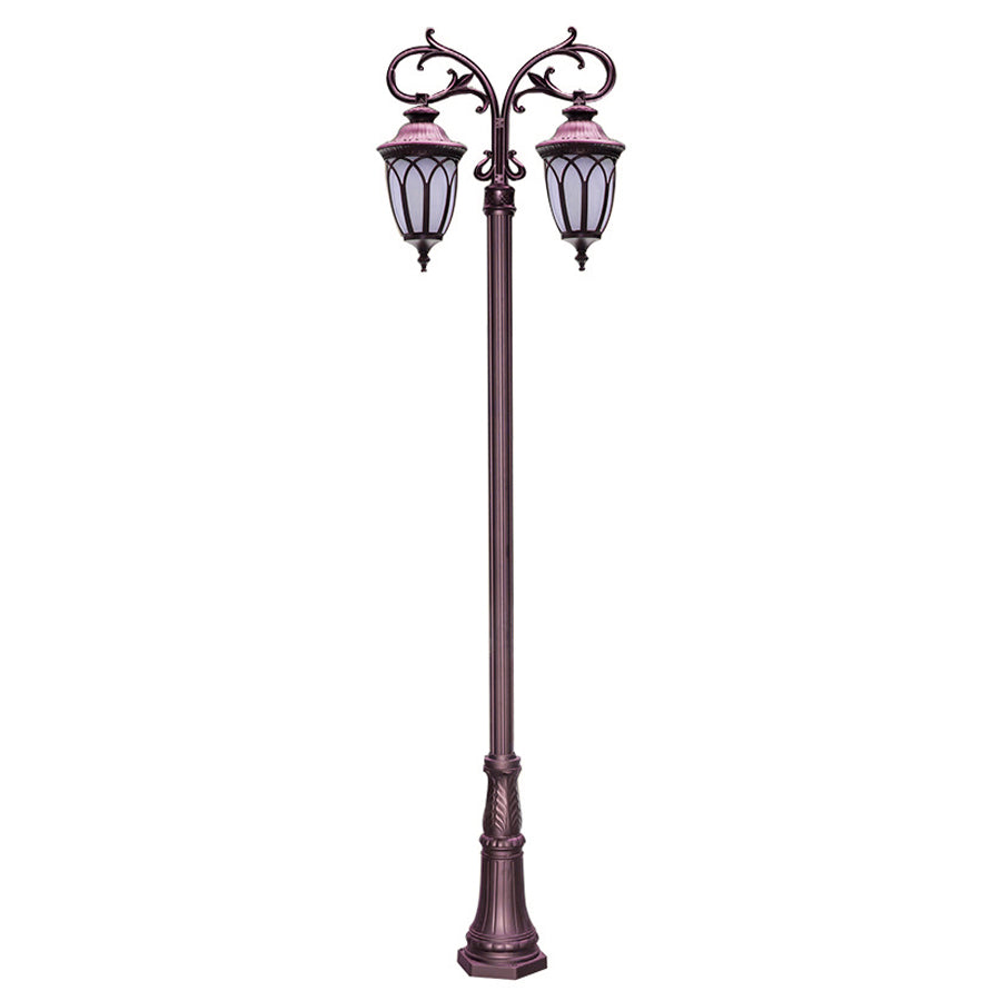2 Head 118'' Aluminum Waterproof LED Black European Style Street Lights-Lighom