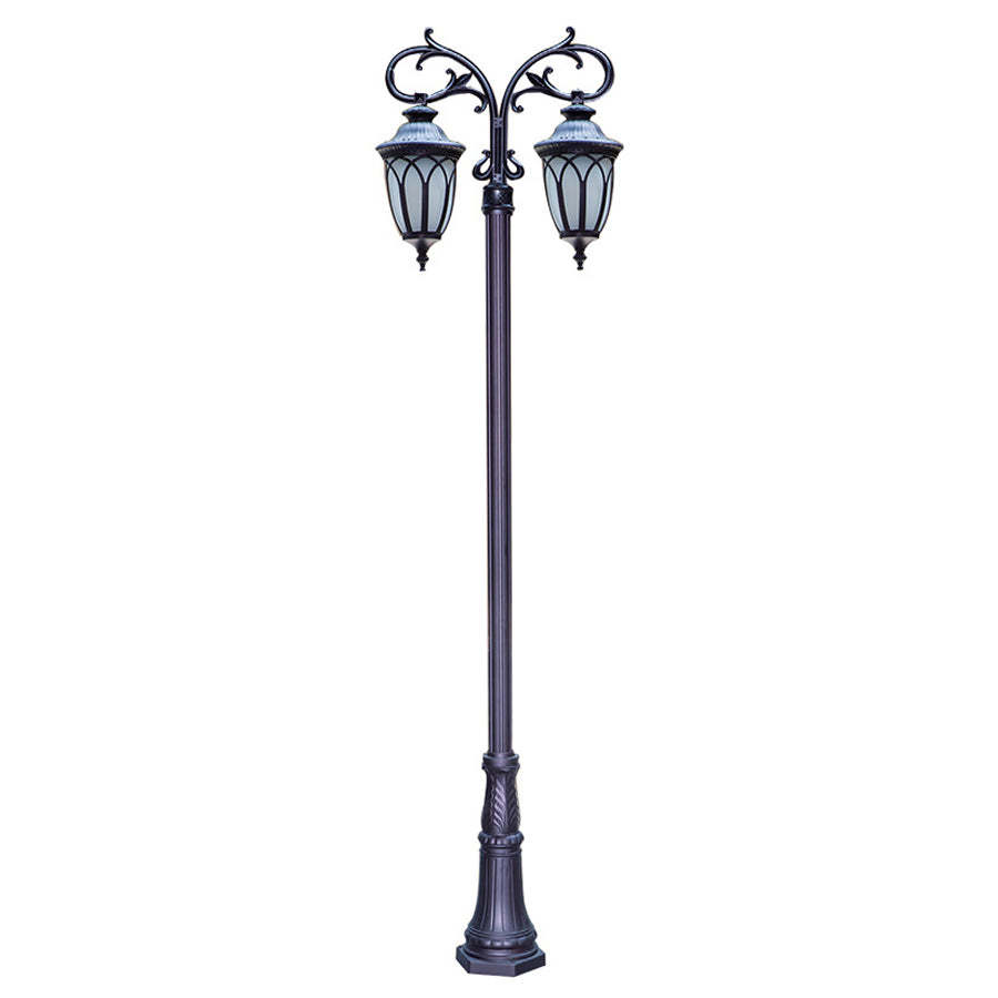 2 Head 118'' Aluminum Waterproof LED Black European Style Street Lights-Lighom