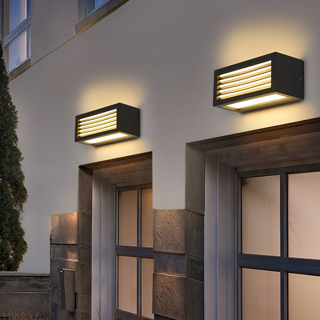 Rectangle 12W LED Black Modern Outdoor Wall Sconce
