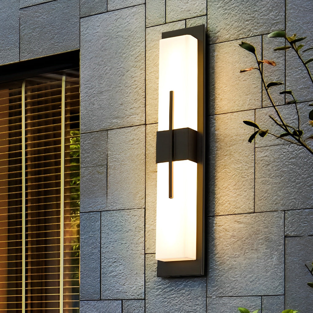 Creative Rectangular LED Waterproof Black Modern Outdoor Wall Lamp-Lighom