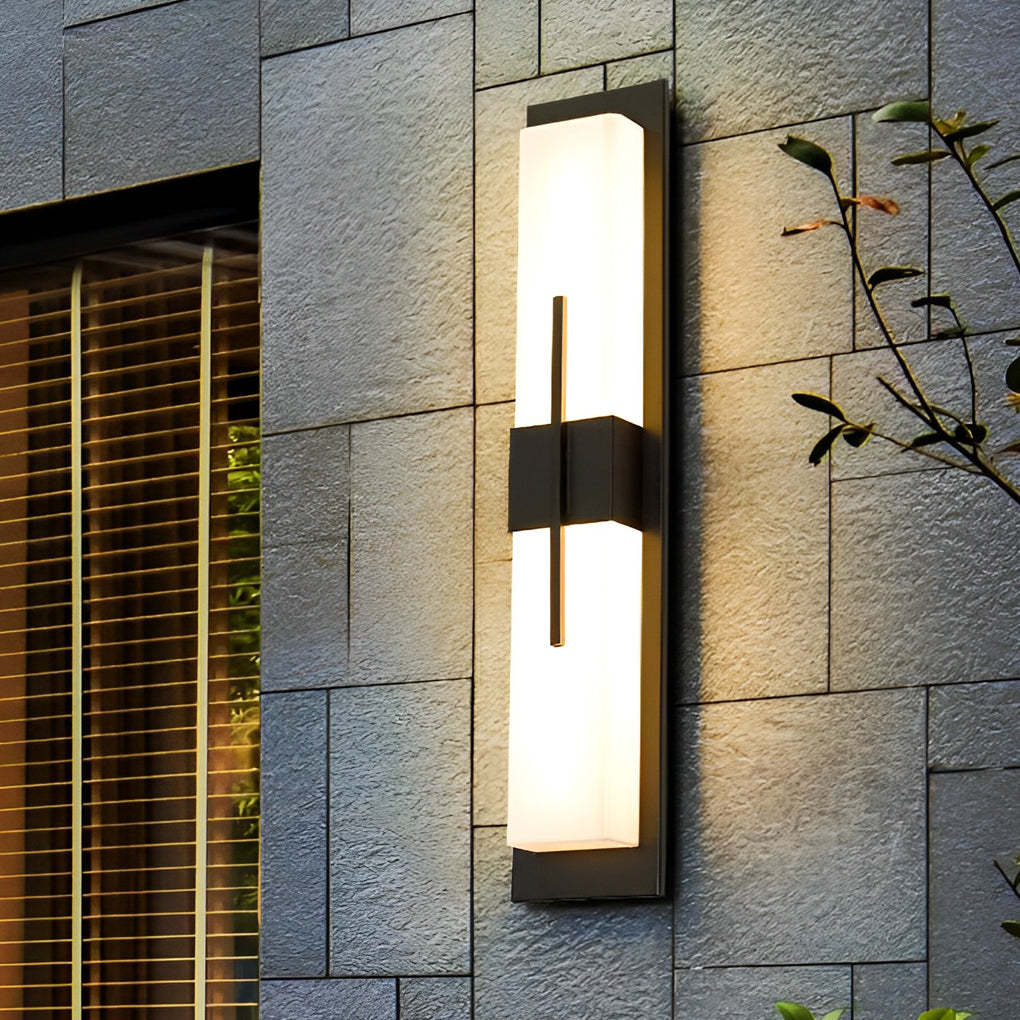 Creative Rectangular LED Waterproof Black Modern Outdoor Wall Lamp-Lighom