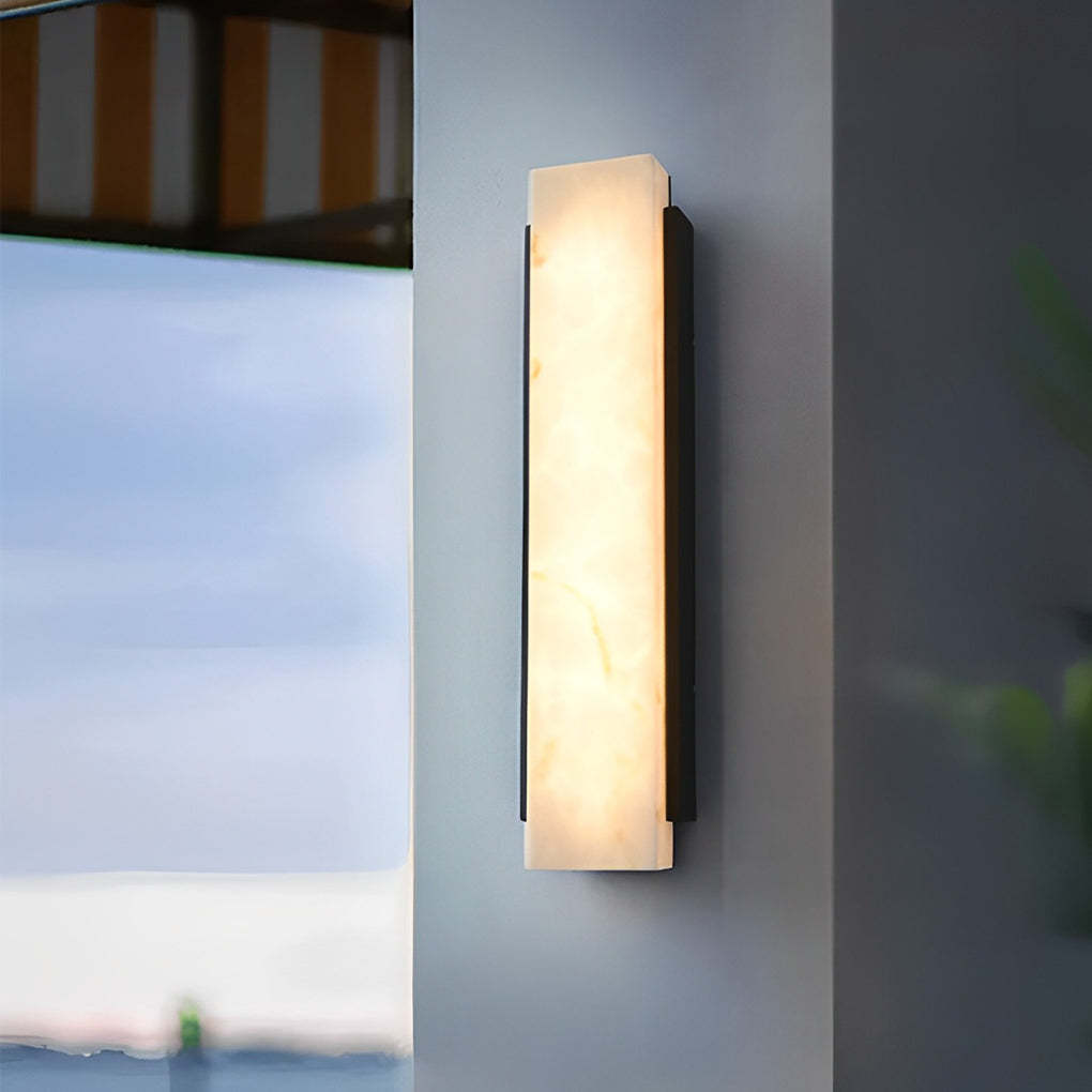 Rectangular Metal LED Waterproof Black Modern Outdoor Wall Lights-Lighom