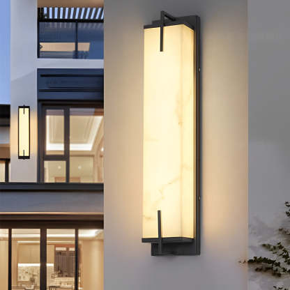Resin Rectangular Waterproof LED Black Modern Outdoor Sconce Lighting-Lighom