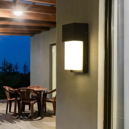Rectangular Waterproof LED 10W Black Modern Outdoor Wall Light Fixture-Lighom