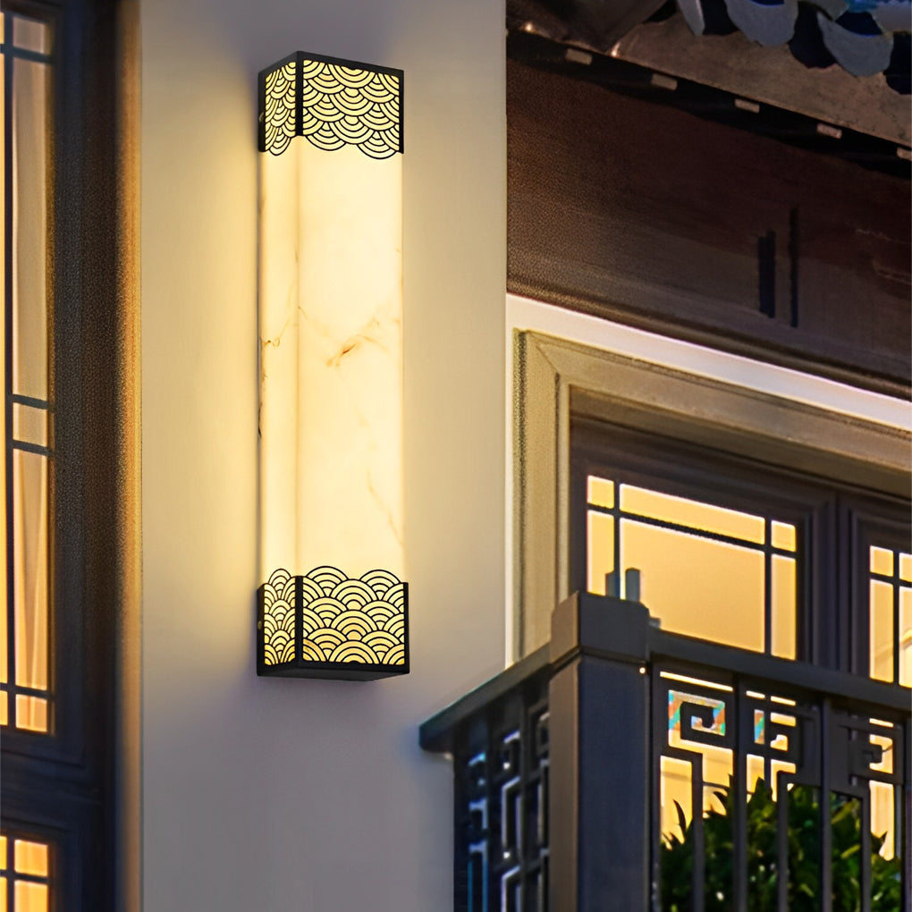 Rectangular Resin Vintage LED Outdoor Wall Lamp