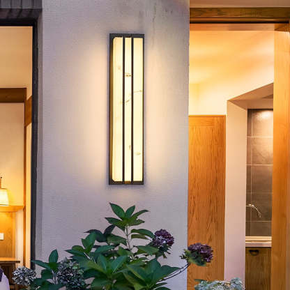 Minimalist Resin Waterproof LED Black Modern Outdoor Wall Light Fixture-Lighom