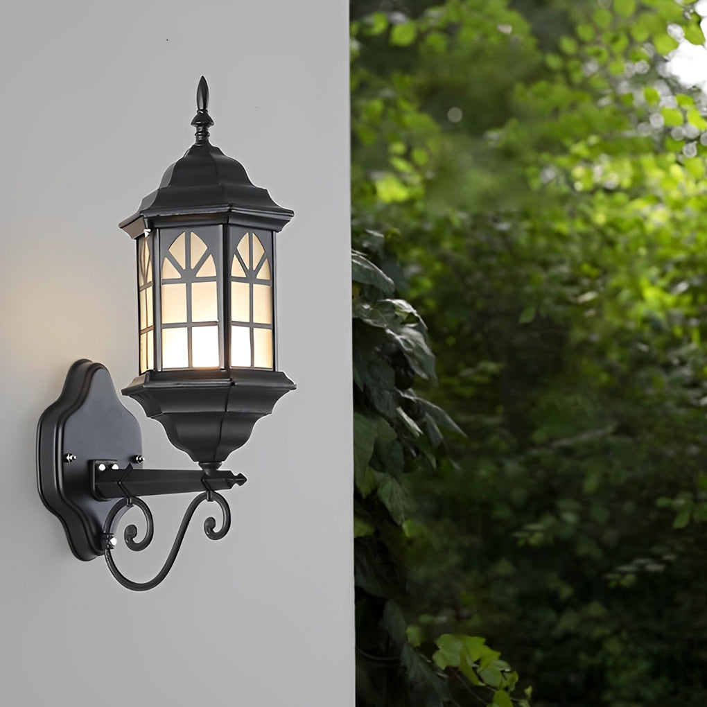 Retro Waterproof Dimmable LED Solar Wall Lamp with Remote