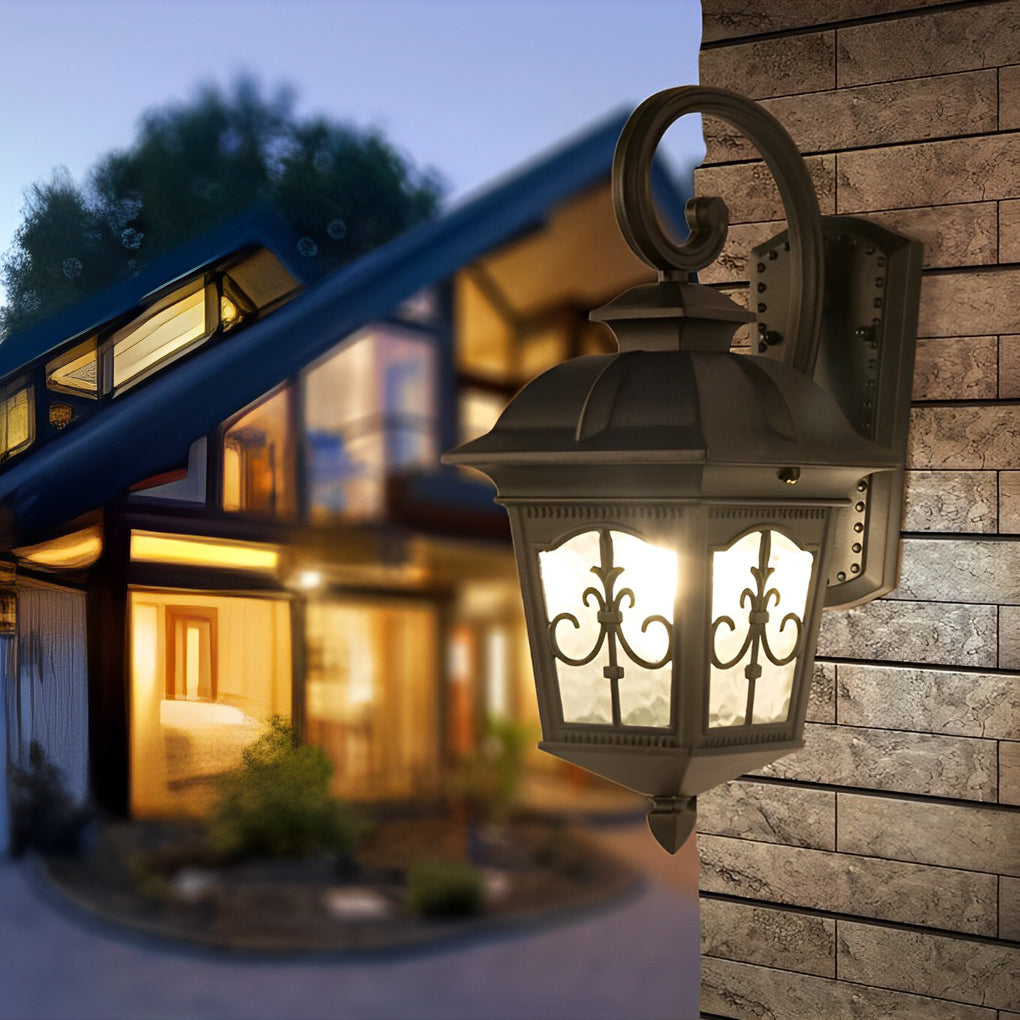 Waterproof Retro Elegant LED Glass European Style Outdoor Wall Lights-Lighom