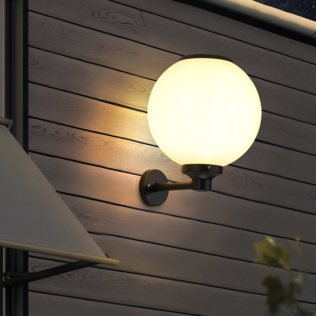 Round 3-Step Dimming LED Modern Solar Outdoor Wall Lamp — 1 Pc
