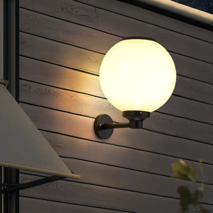 Round 3-Step Dimming LED Modern Solar Outdoor Wall Lamp — 1 Pc