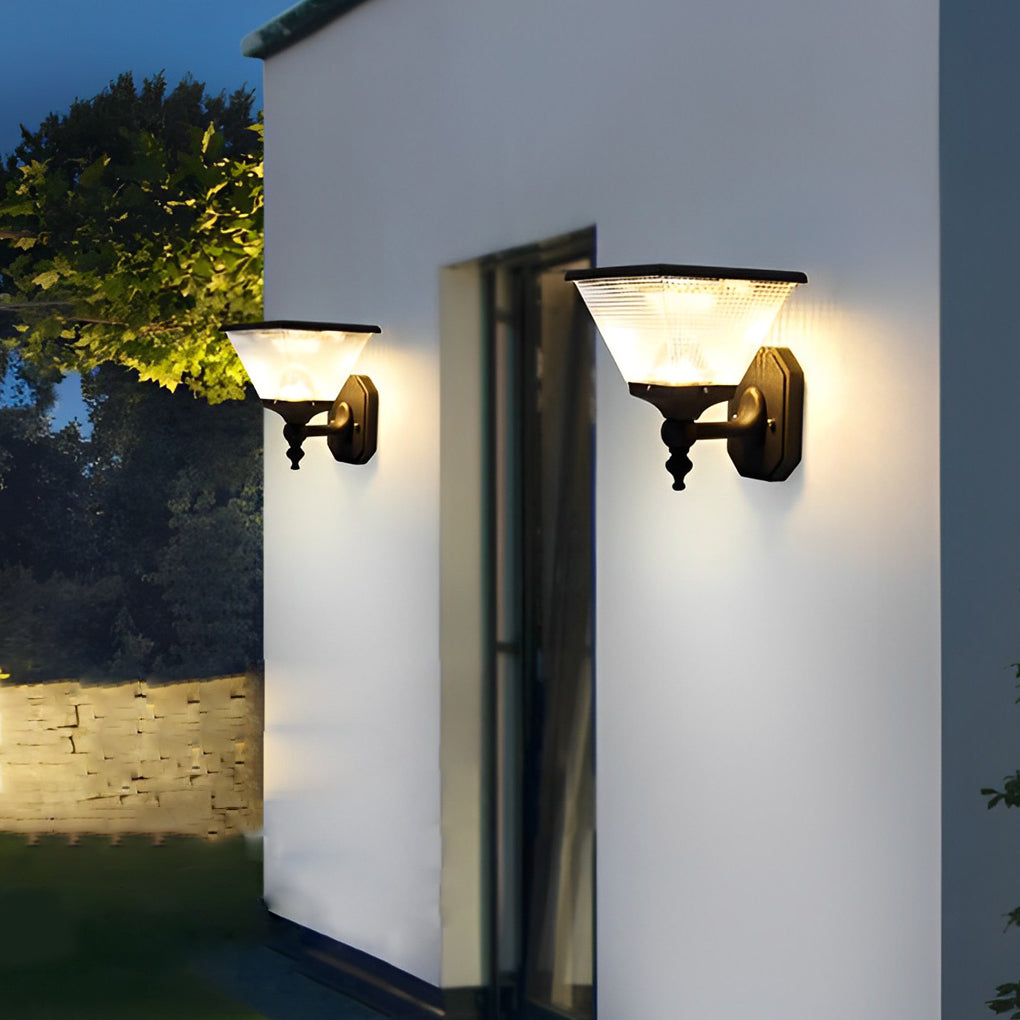 Black LED Dusk-to-Dawn Solar Outdoor Wall Light