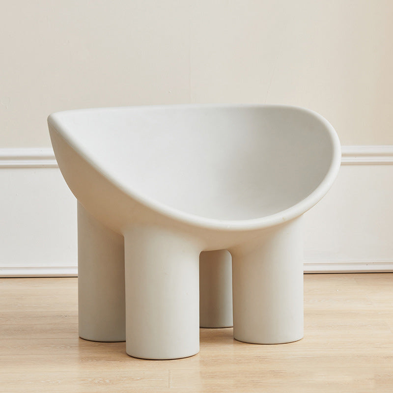 Contemporary Oval Plastic Armchair - Gray