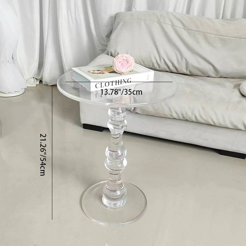 Minimalist Round Acrylic 1-Leg Coffee Table