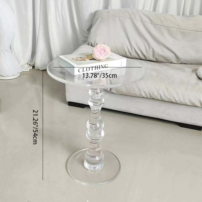 Minimalist Round Acrylic 1-Leg Coffee Table