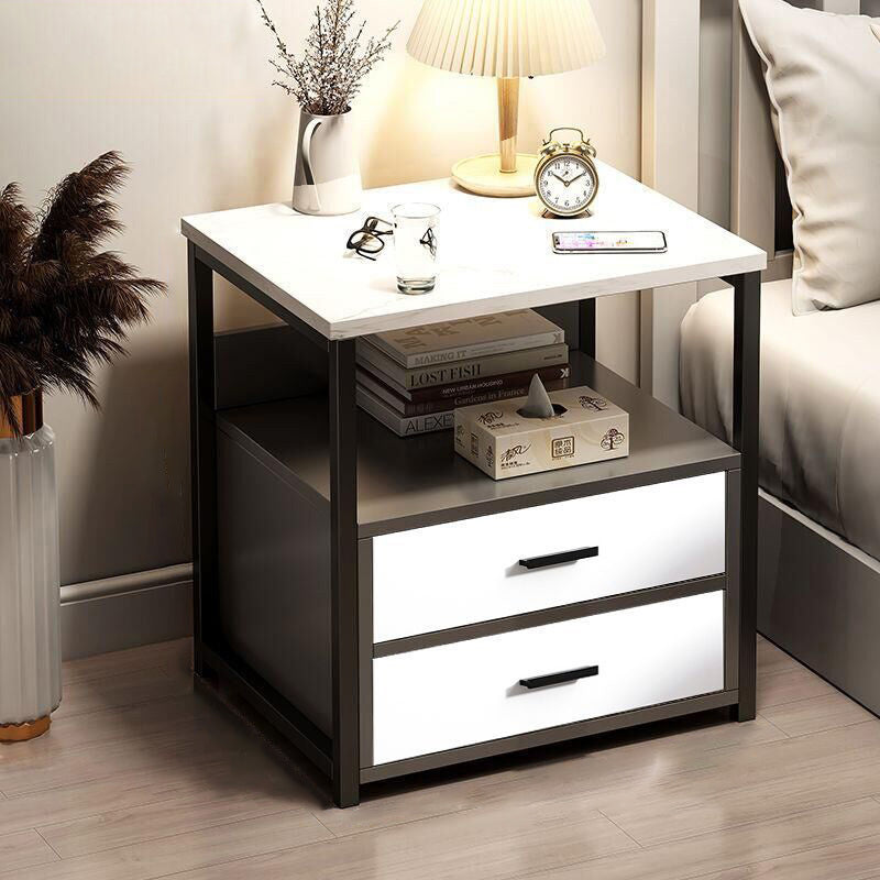 Scandinavian Cutout Wood Nightstand