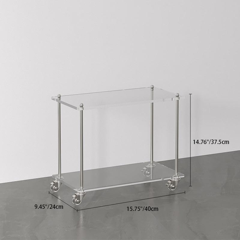 Contemporary Acrylic Steel Side Table
