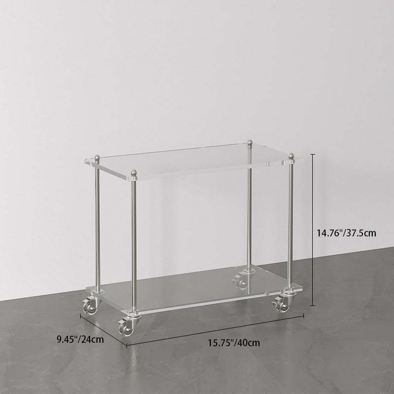 Contemporary Acrylic Steel Side Table