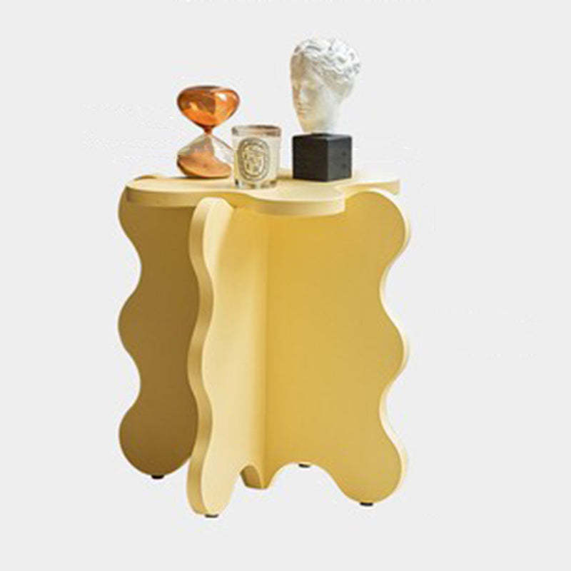 Creative petal wave green glass end & side tables