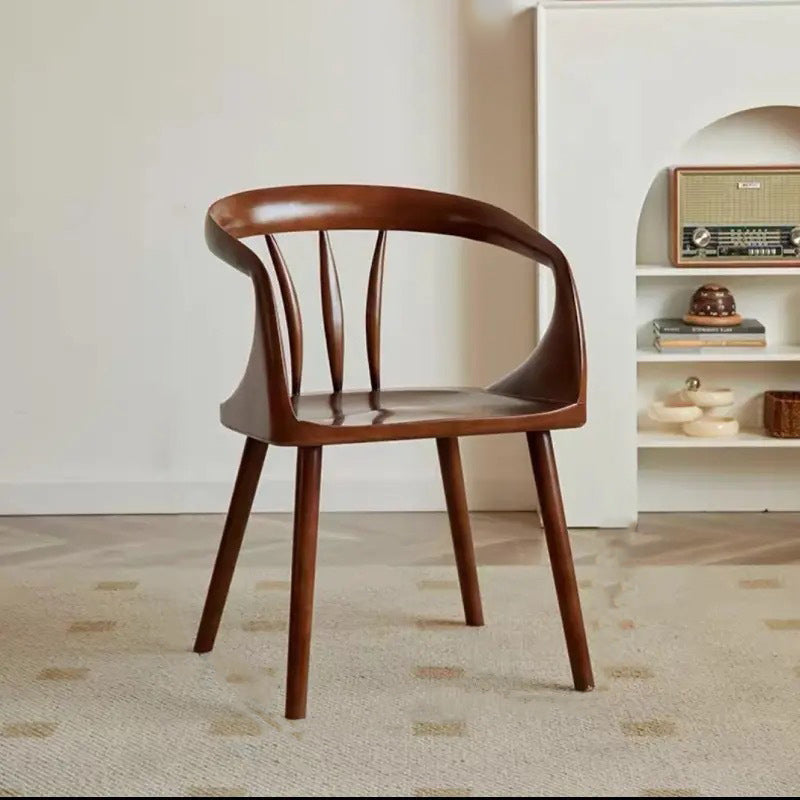 Scandinavian Curved Wood Dining Chair