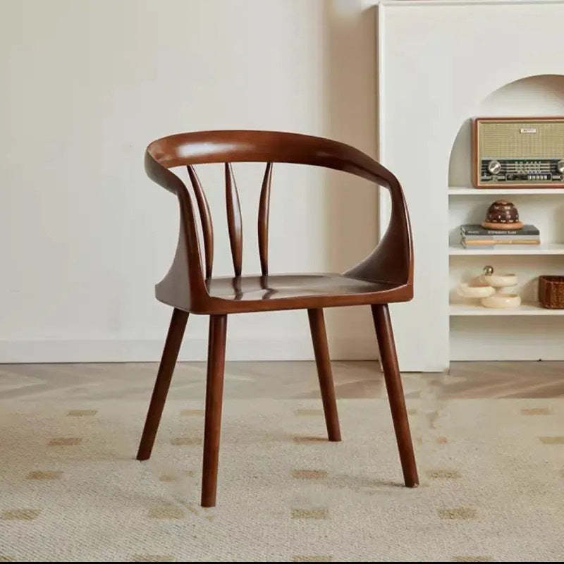 Scandinavian Curved Wood Dining Chair