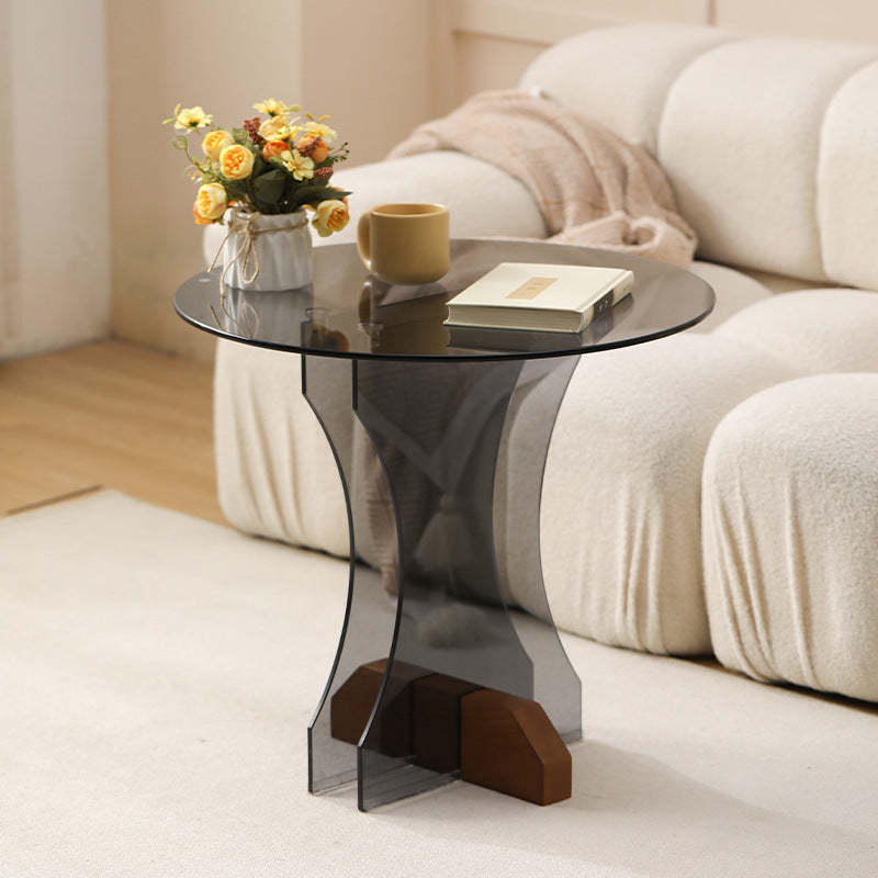 Wood minimalist solid coffee tables — 19.5" L x 17.5" H / Gray