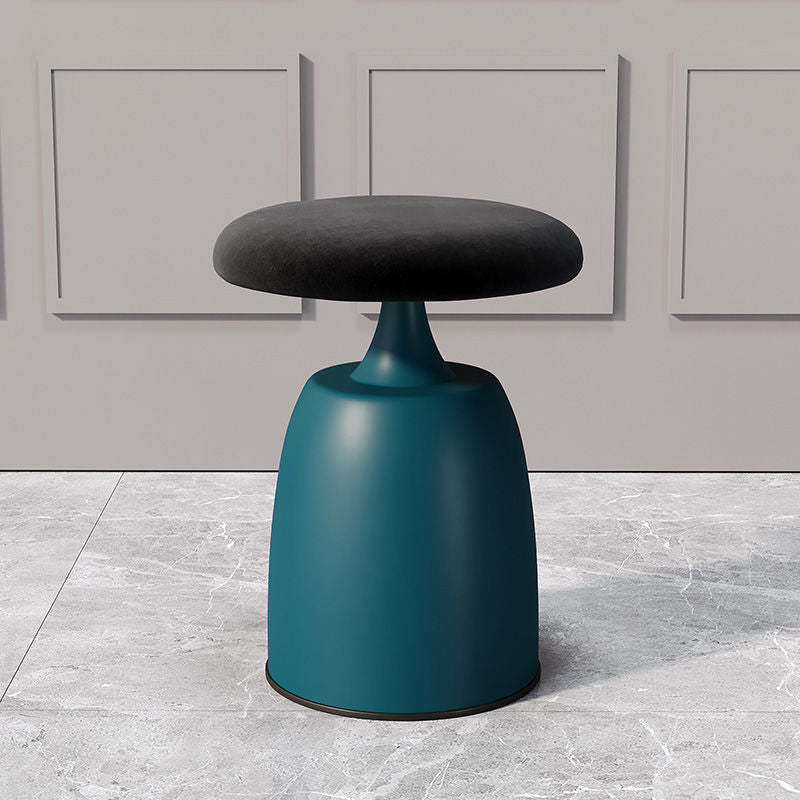 Minimalist vanity cylinder black vanity stools — Blue