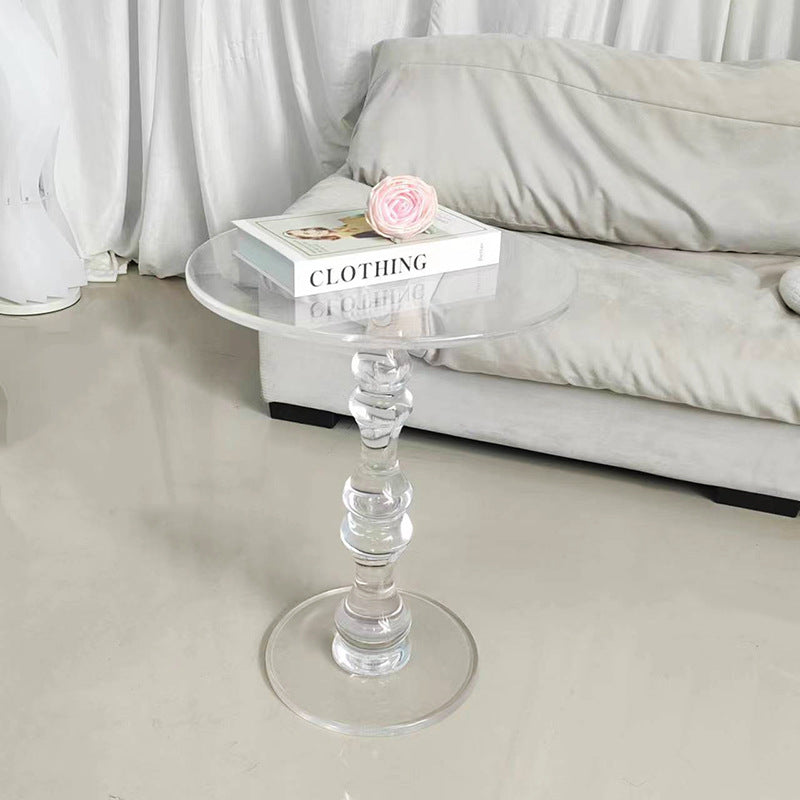 Minimalist Round Acrylic 1-Leg Coffee Table
