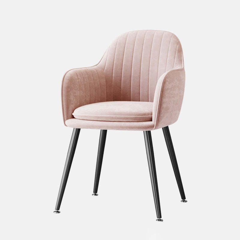 Nordic striped gray steel dining chairs & benches — Without Pillow / Pink / Black