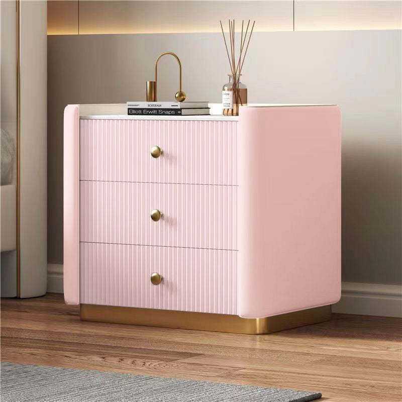 Lighom minimalist 3-drawer rock gray nightstands