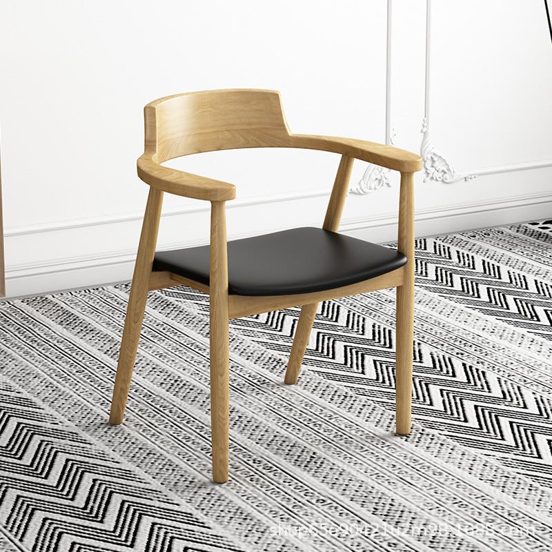 Minimalist Curved Upholstered Wood Dining Chair