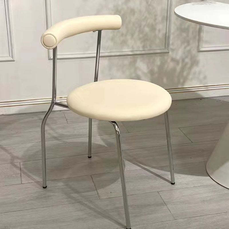 Scandinavian Leather Round Arc Dining Chair