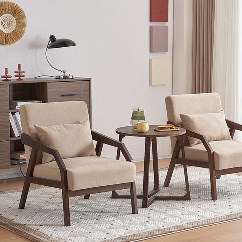 Scandinavian Fabric Wood Accent Chair